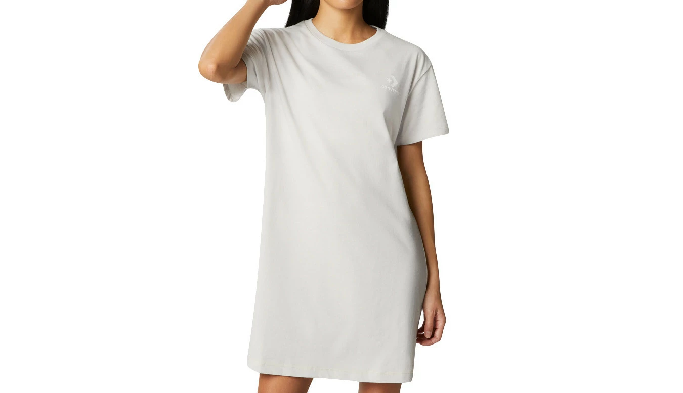 Converse Heathered Short Sleeve T-Shirt Dress Grey 3 Converse Heathered Short Sleeve T-Shirt Dress Grey