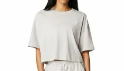 Converse Heathered Cropped T-Shirt Grey