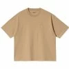 Carhartt WIP W S/S Chester T-Shirt Dusty H Brown Brown -shooos shop carhartt wip w s s chester t shirt dusty h brown i030656 07e xx2