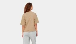 Carhartt WIP W S/S Chester T-Shirt Dusty H Brown Brown -shooos shop carhartt wip w s s chester t shirt dusty h brown i030656 07e xx3