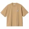Carhartt WIP W S/S Nelson T-Shirt Dusty H Brown Garment Dyed Light Brown