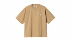 Carhartt WIP W S/S Nelson T-Shirt Dusty H Brown Garment Dyed Light Brown