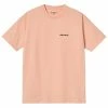 Carhartt WIP W S/S Script Embroidery T-S Grapefruit Pink -shooos shop i029074 0un xx1