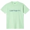 Carhartt WIP W Script T-Shirt Pale Spearmint Green -shooos shop i029076 0t6 xx2