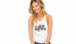 Vans Stacked Floral Tank White -shooos shop vn0a4os6yby1