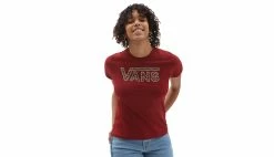 Vans Wm Animal Vans T-shirt Burgundy -shooos shop vn0a5i9bzbs